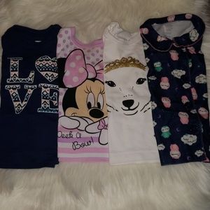 Toddler girl pajamas-set of 4